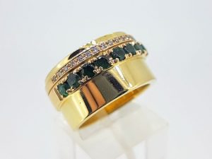 Žiedas Nr.170 (iš aukso, puoštas smaragdais ir briliantais)