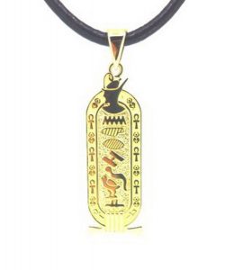 Pakabukas Nr.46 (iš raudono aukso, su egiptietiškais simboliais)
