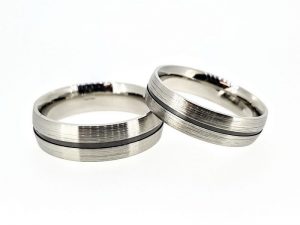 Vestuviniai žiedai Nr.285 ( iš balto ir juodo aukso)