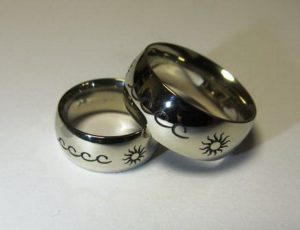 Vestuviniai žiedai Nr.36 (iš balto aukso, su pasirenkamu piešiniu)
