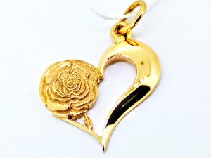 Pakabukas Nr.99 (širdelė-rožė, iš aukso)